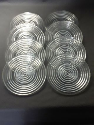 8 Vintage Anchor Hocking Manhattan Clear Ribbed Glass Bread Plates