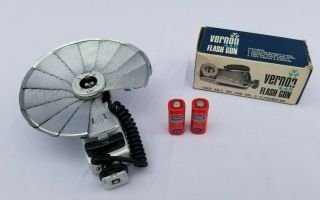 Vintage - Old Stock - Vernon 445 Fan Fold Reflector Camera Flash Gun W/box
