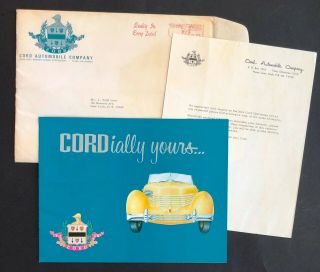 Vintage 1965 Cord Sales Brochure Model 810 Car Letter Envelope
