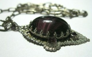 Vintage Jewellery Art Deco Czech Filigree Venetian Glass Crystal Drop NECKLACE 5
