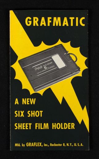 Grafmatic,  Six Sheet Film Holder,  Sales Brochure,  Graflex,  Inc. ,  Near