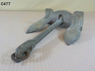 VINTAGE ANTIQUE CAST IRON STOCKLESS BOAT SHIP ANCHOR NAUTICAL MARITIME C.  P.  CO 3
