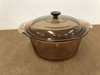 Vintage CORNING VISION 5 LITER DUTCH OVEN pyrex lidded casserole covered pot 80s 4