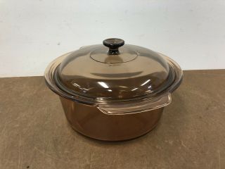 Vintage CORNING VISION 5 LITER DUTCH OVEN pyrex lidded casserole covered pot 80s 5