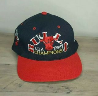 Vtg Unworn 1996 Chicago Bulls Snapback Nba Championship Cap Hat Michael Jordan