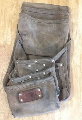 Atchison Leather Products Tool Pouch Bag - Roofer Work - Rivited Vintage Usa Made