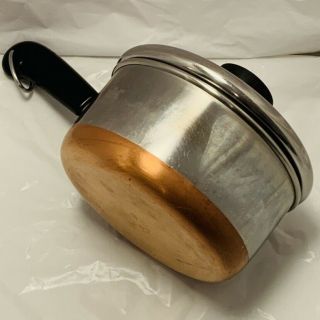Vintage Revere Ware 1 Quart Saucepan W/lid - Copper Clad Bottom