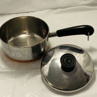 Vintage Revere Ware 1 Quart Saucepan W/Lid - Copper Clad Bottom 4