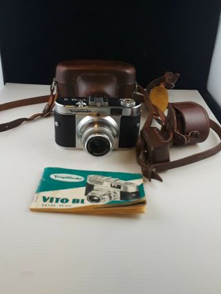 Voigtlander Vito B Film Camera W/50/3.  5 Lens Case,  Parts Shutter Stuck