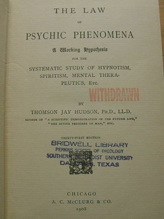 99p? - The Law of Psychic Phenomena - Hudson OCCULT WITCHCRAFT SPIRITISM GHOSTS 2