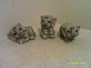 Vintage (homco) Home Interiors " Porcelein 3 Baby Elephant Figurines.  1400