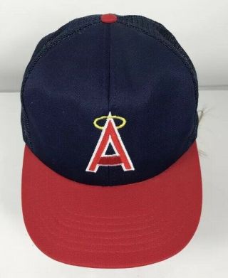 Vintage Anaheim Angels Uii Snapback Hat Mesh Trucker Baseball Retro Logo 1980’s