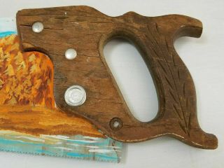 Appalachian Painted Hand Saw Disston Vintage Art Pigeon River NC Country Decor 4