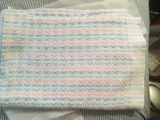Vintage Pastel Plaid Baby Blanket Weave Woven 100 Cotton Wpl 1675 Usa