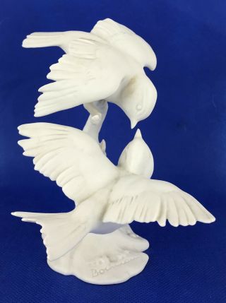 Kaiser Bochmann Titmice Group Kiss Lovebirds Vintage Porcelain Bisque Figurine