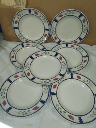 Adams Vintage Ironstone Lancaster Pattern Salad Plates Set Of 7
