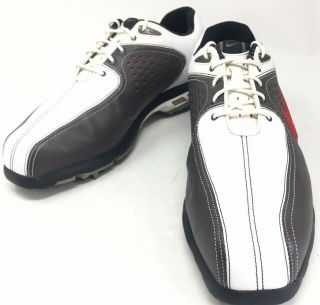 Vtg Nike Air Zoom Elite Mens 2007 Golf Shoes 317478 Mens Sz 9.  5 White Brown 2