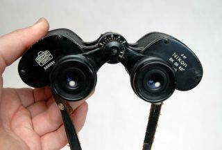 Vintage Nikon Nippon Kogaku J - B7 8 x 30 Binoculars in Case Made in Japan c.  1960 5