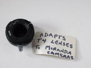 Soligor Lens Adapter - Adapts T4 Lenses For Miranda Cameras - Rl