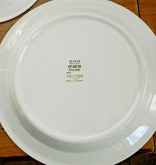 Vintage ARABIA FAENZA PLATES 2 Dinner & 1 Salad YELLOW Band Black Stripe Finland 7