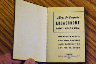 How To Expose Kodachrome Vintage Eastman Kodak Guide 1938 Rochester NY 2