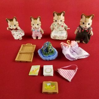Vintage 1985 Calico Critters Sylvanian Families Kitten Cat Family