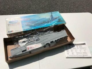 Vintage Revell USS Lexington Aircraft Carrier Model Kit Open Box Parts 2
