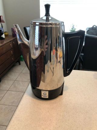 Vintage Presto Stainless Steel 12 Cup Coffee Pot Percolator Maker Model 0281104