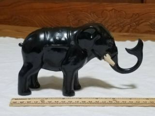 Vintage Collectible Cast Iron Elephant Bank Unique Trunk Moves To Put Money In