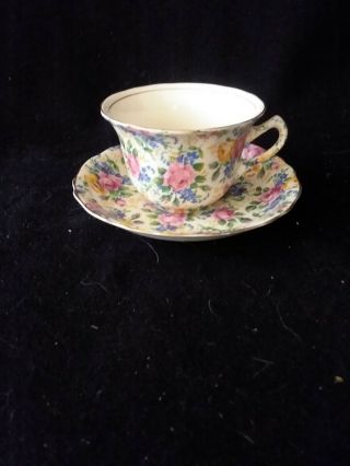 Set Of 2 Vintage James Kent " Rosalynde " Chintz Tea Cups And Saucers