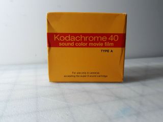 Kodachrome 40 Sound Color Movie Film Type A 8 Sound Cartridge Expire 1976