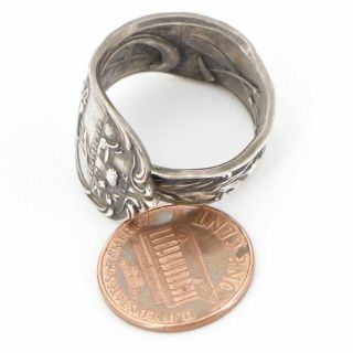 VTG Sterling Silver - Tennessee State Seal Spoon Handle Ring Size 9.  5 - 10.  5g 4
