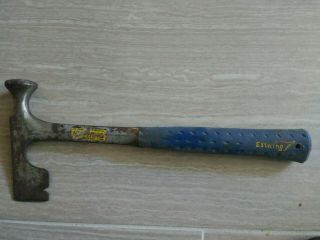 Vintage Estwing E 3 - 11 Shingles/ Drywall Hammer With Vinyl Grip Solid Steel