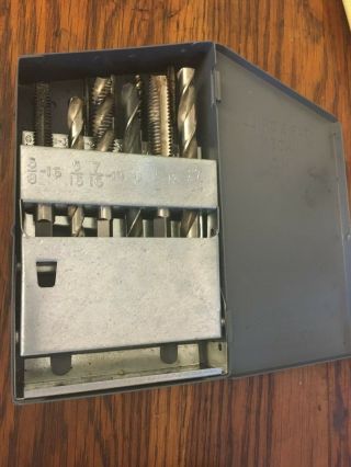 Vintage Huot Tap & Drill Index N.  C.  Machinist Bits & Steel Case USA 3