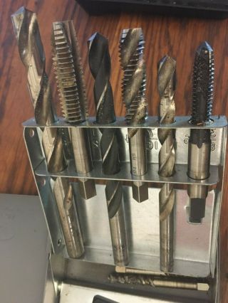 Vintage Huot Tap & Drill Index N.  C.  Machinist Bits & Steel Case USA 5