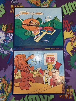 Vintage 1973 Burger King Cardboard Puzzle Un - Cartoon Lion Whopper