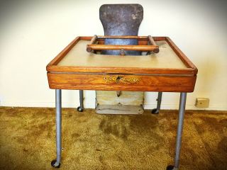 Vintage Circus/mid Century Design Baby Butler Table High Chair Seat Babee Tenda