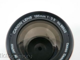 VINTAGE CANON CAMERA LENS 135mm 1:3.  5 No.  99540 & CASE 3