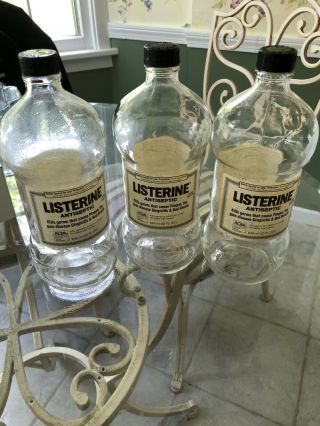 Vintage Listerine Mouthwash Bottle Warner Lambert Glass 1992
