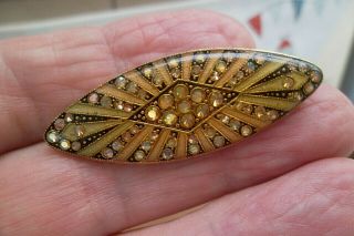 Vintage Costume Jewellery Brooch Pin Signed Pierre Bex Art Deco Geometric French