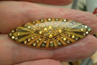 VINTAGE COSTUME JEWELLERY BROOCH PIN SIGNED PIERRE BEX ART DECO GEOMETRIC FRENCH 3