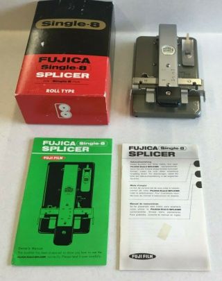 Vintage Fujica Single - 8 Splicer For 8mm Fujifilm And Instructions