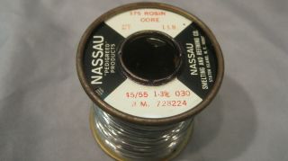 Nassau 1LB.  Rosin Core Solder 375 45/55 1 - 3.  030 size 2