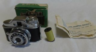 Vintage Nos Emson Miniature 16mm Roll Film 2 " Metal Baby Camera &