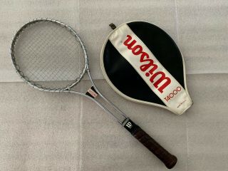 Wilson Vintage T4000 Tennis Racquet With Cover Metal Steel Racquet Connors Ball