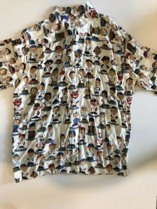 Reyn Spooner Hawaiian MLB Bobblehead Vtg Button Shirt L Baseball Rayon 2