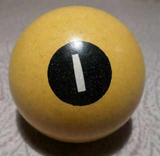 Pool Ball Vintage 2 " In Yellow 1 Billards