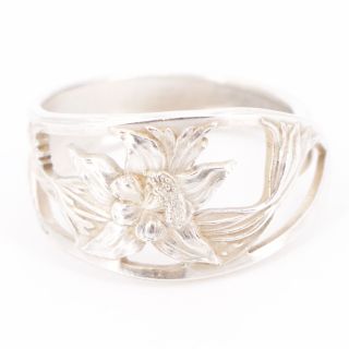 Vtg Sterling Silver - Colorado State Flower Spoon Handle Ring Size 14 - 7.  5g