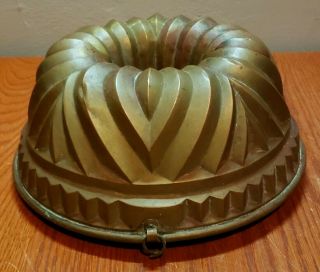 Vintage Tin Lined Copper Bundt Cake Pan Mold