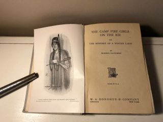Vintage Book The Camp Fire Girls On The Ice By Marion Davidson 1913 Hardback 2